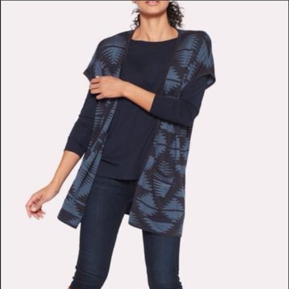 Pendleton Open Front Wrap Cardigan Western Aztec Print Sz M
